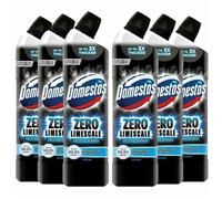 Gel WC Antibactérien - DOMESTOS - Zero Limescale - 6 Packs de 750ml - Parfum Océan - Élimination du tartre