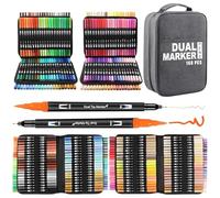 Gelanty Dual Brush Lot de 168 feutres épais et fins - Couleurs aquarelles pour lettrage à la main, bullet journal, livres de coloriage, manga, calligraphie - Pour enfants et adultes