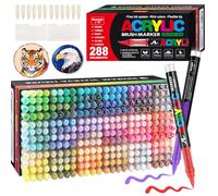 Gelanty Feutres Acryliques, 288 Couleurs, Encre Liquide, Pointe Pinceau