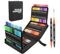 Gelanty Feutres Coloriage Adulte, 120 Stylos Dual Tip Brush Lot de Marqueurs d'art Calligraphie Lettrage Feutre pour Coloriage Adulte, Croquis, Peinture, Création Artistique
