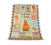 Gelasgo Couverture Capybara - Flanelle et peluche ultra douce - Cadeau mignon Capybara pour adultes et enfants | Confortable, chaude et légère - Literie toutes saisons pour canapé, lit, voyage, 100 x