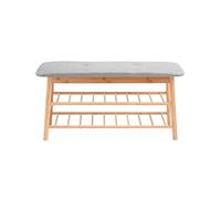 GELASIGE Banc à chaussures à trois couches avec coussin - Banc de rangement adapté pour le salon, le couloir, l'entrée, le banc à chaussures d'angle pour l'entrée (90 cm)