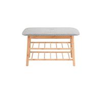 GELASIGE Banc à chaussures à trois couches avec coussin - Banc de rangement adapté pour le salon, le couloir, l'entrée - Banc à chaussures d'angle pour l'entrée (70 cm)