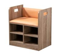 GELASIGE Banc à chaussures pour chambre à coucher, tabouret à langer pour aider à se relever, tabouret d'accoudoir en bois, armoire à chaussures de rangement, banc à chaussures pour l'entrée