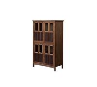 GELASIGE Buffet avec Rangement Table de Rangement d'entrée en Noyer Chinois 80 x 38 x 126 cm, Meuble d'appoint de Salon en Bois Massif, étagère Antique for Salon de thé Buffet avec Rangement