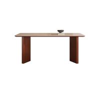 GELASIGE Table à Manger De Style Médiéval Table À Manger Avec Plaque En Pierre, Bureau En Bois Massif Couleur Crème Table À Manger Moderne