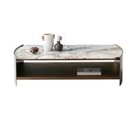 GELASIGE Table basse basse pour salon, table basse en marbre, table à thé moderne, légère et de luxe en métal, table basse pour salon