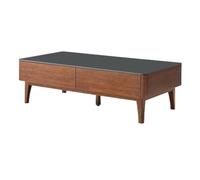 GELASIGE Table basse en bois massif pour salon, légère, de luxe, avec rangement, simple, pour petit appartement, tables basses pour salon (130 cm)