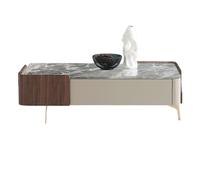 GELASIGE Table basse longue en marbre de luxe, personnalisée, légère, avec rangement, moderne, table basse pour salon