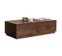 GELASIGE Table basse rétro, table à thé nordique en bois massif, petit appartement, armoire de rangement rectangulaire simple moderne pour le salon (120 cm)