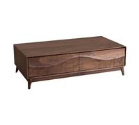 GELASIGE Table basse simple en bois pour salon, maison, petite table basse moderne, meuble TV pour petit appartement, tables basses pour salon (120 cm)