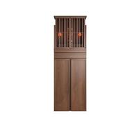 GELASIGE Table d'autel Bouddha en Bois Massif Armoire de Sanctuaire de Style Chinois avec Porte, Simple Dieu de la Richesse, Placard Bouddha de Maison Mandir pour la Maison (A,L)