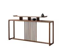 GELASIGE Table d'autel en noyer noir, table étroite en bois massif, table de tributs bouddhiste moderne simple de style chinois Mandir pour la maison