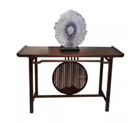 GELASIGE Table d'autel "God of Wealth" en ébène de style chinois, table d'entrée en bois massif, entrée simple, table de foyer, taille : 47 pouces Mandir pour la maison
