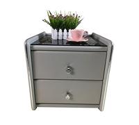 GELASIGE Table de chevet carrée moderne et minimaliste en cuir pour chambre à coucher, table de chevet en verre, table d'appoint pour chambre à coucher