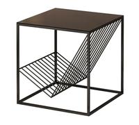 GELASIGE Table de chevet de style nordique, petite table basse, simple hôtel, appartement, table de chevet carrée en verre, table d'appoint pour chambre à coucher