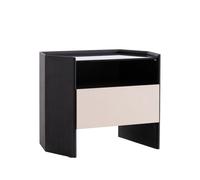 GELASIGE Table de chevet italienne, table de chevet simple pour chambre à coucher, table de chevet en verre, style nordique pour salon, étagère d'angle latérale, tables d'appoint pour chambre à