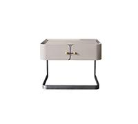 GELASIGE Table de chevet moderne et créative - Style simple - Avec tiroir - Peut être rangée - Table d'appoint carrée - Cadre en métal - Table d'appoint pour chambre à coucher