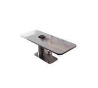 GELASIGE Table de salle à manger rectangulaire en ardoise, table de salle à manger peu encombrante, table de cuisine moderne pour salon, petit appartement, table basse moderne (B)