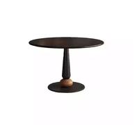 GELASIGE Table De Salle à Manger Table À Manger Ronde Nordique en Bois Massif Noir, Table Basse De Salon, Table Ronde Rétro Table à Manger Moderne(B:120CM*120CM*75CM)