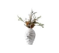 GELASIGE Vases à Fleurs Vase en céramique Blanche à Motif ondulé givré, Ornements de Bureau, décoration de Hall d'entrée, de Table à Manger Vases pour Centres De Table(L)