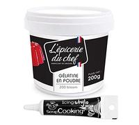 Gélatine en poudre 200 g + Stylo de glaçage noir