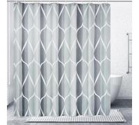 Gelbchu Rideau de Douche en Tissu Gris imperméable et Polyester, séchage Rapide, Ourlet lesté, pour Salle de Bain, 183 x 183 cm, Durable et Lavable avec 12 Crochets