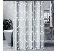 Gelbchu Rideau de douche gris géométrique 137 x 198 cm, design imperméable et polyester, séchage rapide, ourlet lesté, pour salle de bain, lavable en machine avec 8 crochets