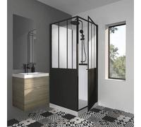 Gelco Design Cabine de douche Style Industriel 90x90x220 Noir