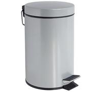 GELCO Design 708655 Poubelle A Pedale 3L, Métal, Silver, 17 x 21,5 x 26,5 cm