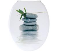 Abattant WC Galets gris - GELCO - Universel - Bois moulé MDF - Fixations universelles