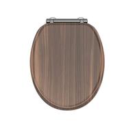 Gelco Design Abattant WC Walnut Noyer MDF FSC – Frein de chute, charnières métal graphite brossé