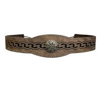 GelConnie Bandeau Viking pour homme et femme - Bandeau médiéval en cuir - Rétro Renaissance - Réglable - Costume de costumade, Marron clair A, Large