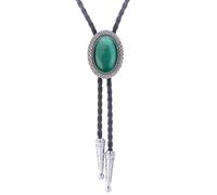 GelConnie Cravate Bolo pour Hommes et Femmes - Cuir de Rodéo Cowboy - Collier Turquoise - Style Amérindien Occidental - Costume Cowgirl, 42.5 inches