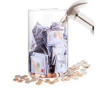 Geld Spardose Acryl Runde Box, Klare Sparbüchse | Durchsichtiger Geldbehälter für Mädchen Kinder, Lernhilfe zum Geldsparen, Kinderzimmer Deko Tisch Aufbewahrung Geschenk