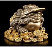 Geldfrosch Feng Shui Figurine - Argent Grenouille - Money Crapaud - Porte-Bonheur Geldsegen