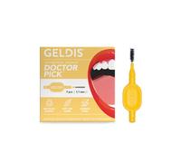 GELDIS Brosse Interdentaire Doctor Pick - Brossettes Interdentaire pour le Tartre Dentaire Nettoyage, Brossette Dentaires pour Cure Dent, 7 pièces - Avec Capuchon (Jaune, 1,1mm)