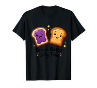 Gelée de Beurre d'arachide Heureuse Caricature Toast Pain T-Shirt Graphique avec Valeur