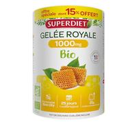 Gelée Royale 1000mg - Bio - Format promo - Pot | Pot de 25g dont 15% OFFERT -Cuillère doseuse incluse - Conditionné en France - Superdiet