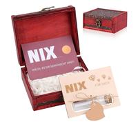 Gelewuld Rien de cadeau pour tous ceux qui ne veulent rien, cadeau amusant en argent avec carte de vœux en bois, boîte au trésor, carte de vœux, cadeaux d'anniversaire pour hommes et femmes (NIX)