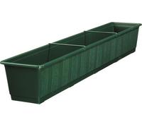 Geli Bac à fleurs standard, carré, 100x17,5x14,5 cm, en plastique vert