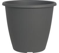 Geli Pot de fleurs Nevada 27 anthracite rond plastique avec trous de fond