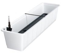 geli Thermo Plastic Aqua Green Plus Jardinière avec système d'irrigation et indicateur de niveau d'eau 80 cm weiss