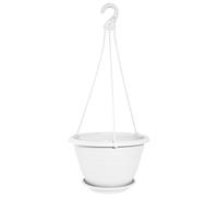 Geli Thermo Plastic Pot rond suspendu pour fleurs Galicia en plastique anthracite de 20 cm de diamètre 30 cm Blanc 10