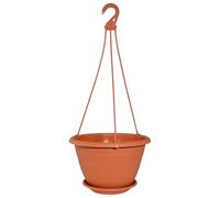 Geli Thermo Plastic Pot rond suspendu pour fleurs Galicia en plastique anthracite de 20 cm de diamètre 30 cm Orange 06