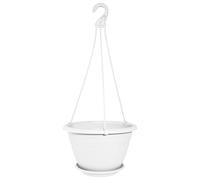 Geli Thermo Plastic Pot rond suspendu pour fleurs Galicia en plastique anthracite de 20 cm de diamètre 30 cm Blanc 10