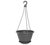 Geli Thermo Plastic Pot rond suspendu pour fleurs Galicia en plastique anthracite de 20 cm de diamètre 30 cm Anthracite 38