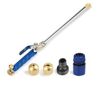 Gelia Buse de tuyau haute pression, corps en aluminium, raccord rapide, 2 buses en laiton, bleu, certifié CE