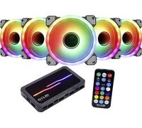 Gelid Amber 8 PRO Bundle (5 x Stella Infinity ARGB Fan 120 mm) Contrôleur de ventilateur PC (l x H x P) 130 x 17 x 76 mm avec commande déclairage RGB, avec