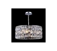 Gelid Lustre Suspension Cylindrique Chrome & Cristal, 4 Lumières, E27